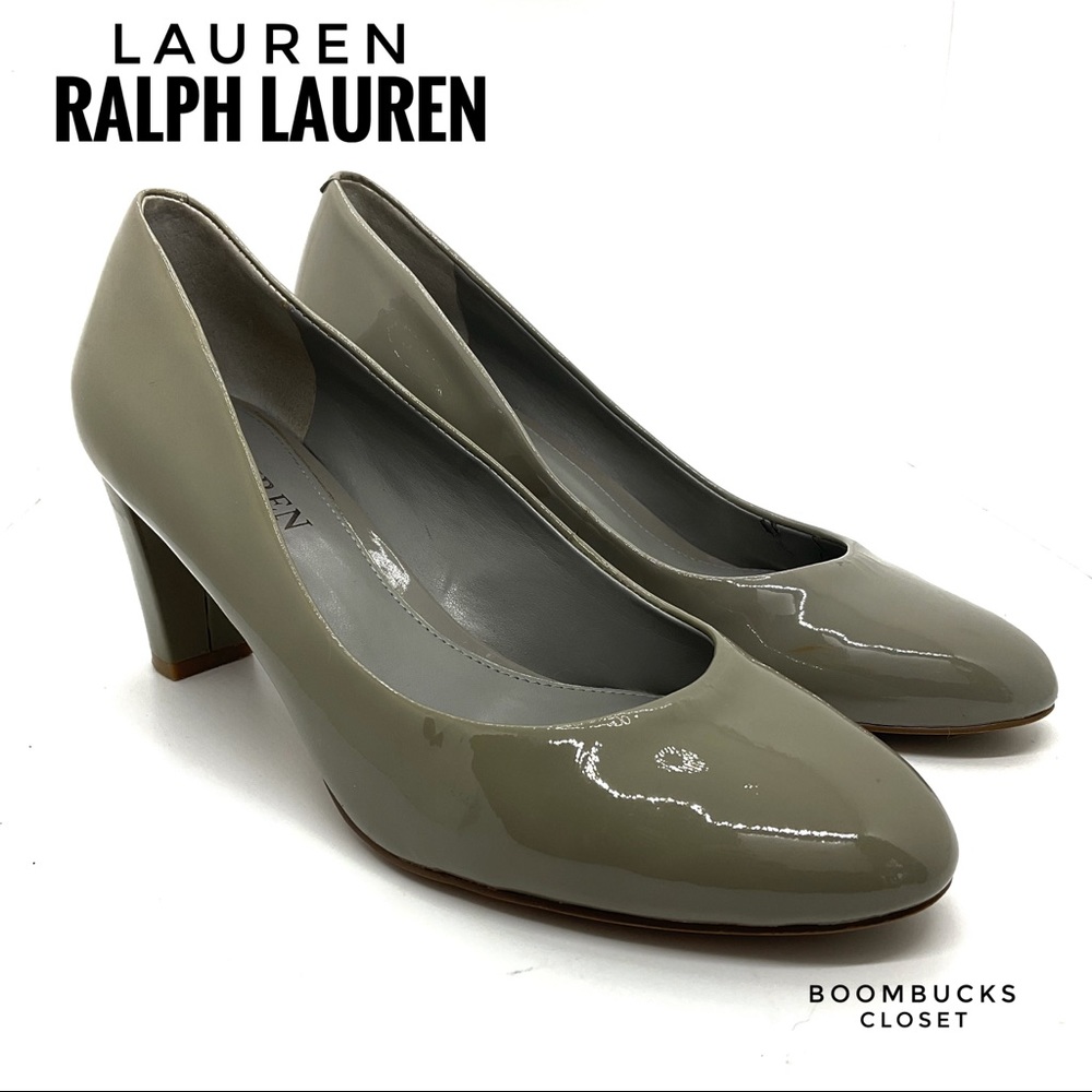 Lauren Ralph Lauren Gray Stone Block Heel Pump Size 8B